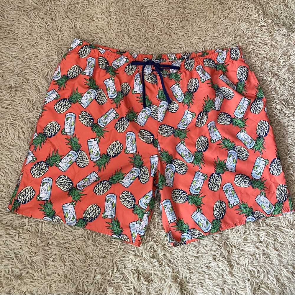 Island Passport Mens Pineapple Print Swim Trunks size 4XL